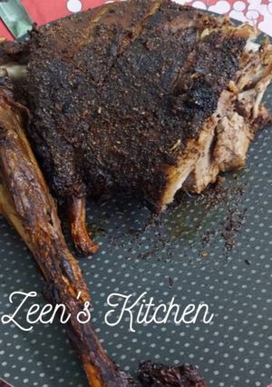 A picture of Oven Roasted Lamb Leg or Raan.