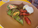 Panqueques de espinacas a la mediterránea grez