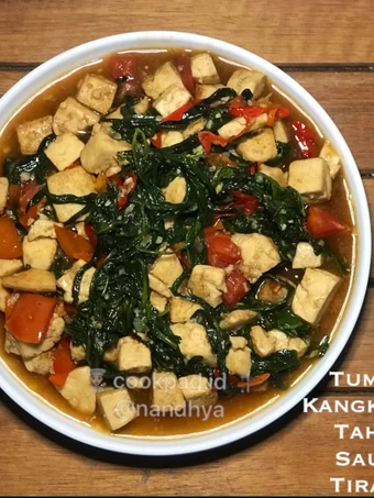 Cara Mudah Membuat Resep [84] Tumis Kangkung-Tahu Saus Tiram yang Sempurna Anti Ribet, Mantap
