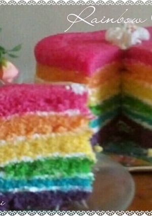 Foto resep Rainbow Cake Kukus Ny. Liem (selembut kapas) 😄😄