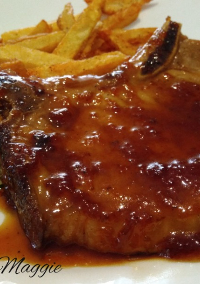 Una foto de Chuletas de cerdo en salsa de miel