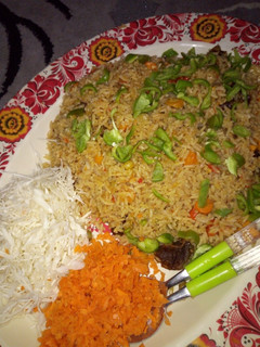 A picture of Jallop Rice with Vegies.