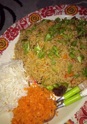 A picture of Jallop Rice with Vegies.
