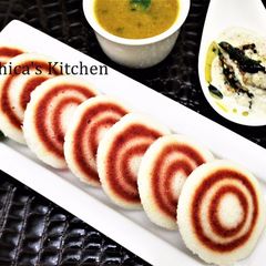 # Ramadan Special - Beetroot Swirl Idli A picture of # Ramadan Special - Beetroot Swirl Idli.