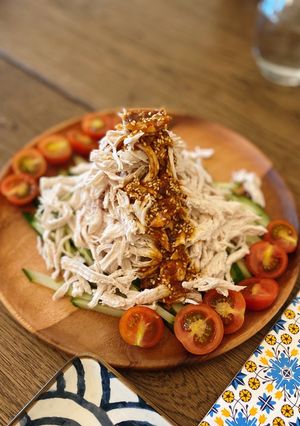 A picture of Bang bang chicken 🇨🇳 - with tips to cook breast chicken moist and tender 🐓.