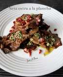 Setas ostra a la plancha con picada y jamón