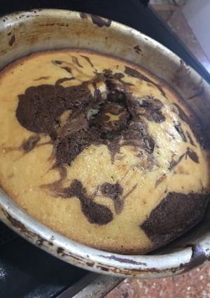 Una foto de Torta blancaflor marmolada