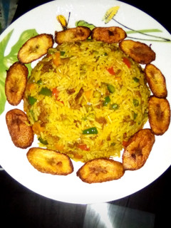 A picture of Mince meat fried rice.