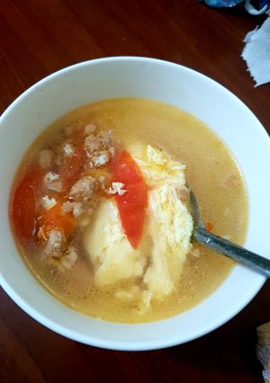 Hình của món Canh trứng thịt cà chua.