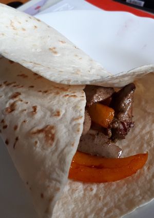 Une photo de Tacos de foie de lapin aux légumes