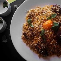 Sindhi mutton biryani A picture of Sindhi mutton biryani.