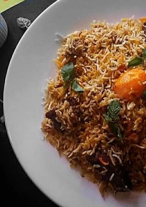 A picture of Sindhi mutton biryani.