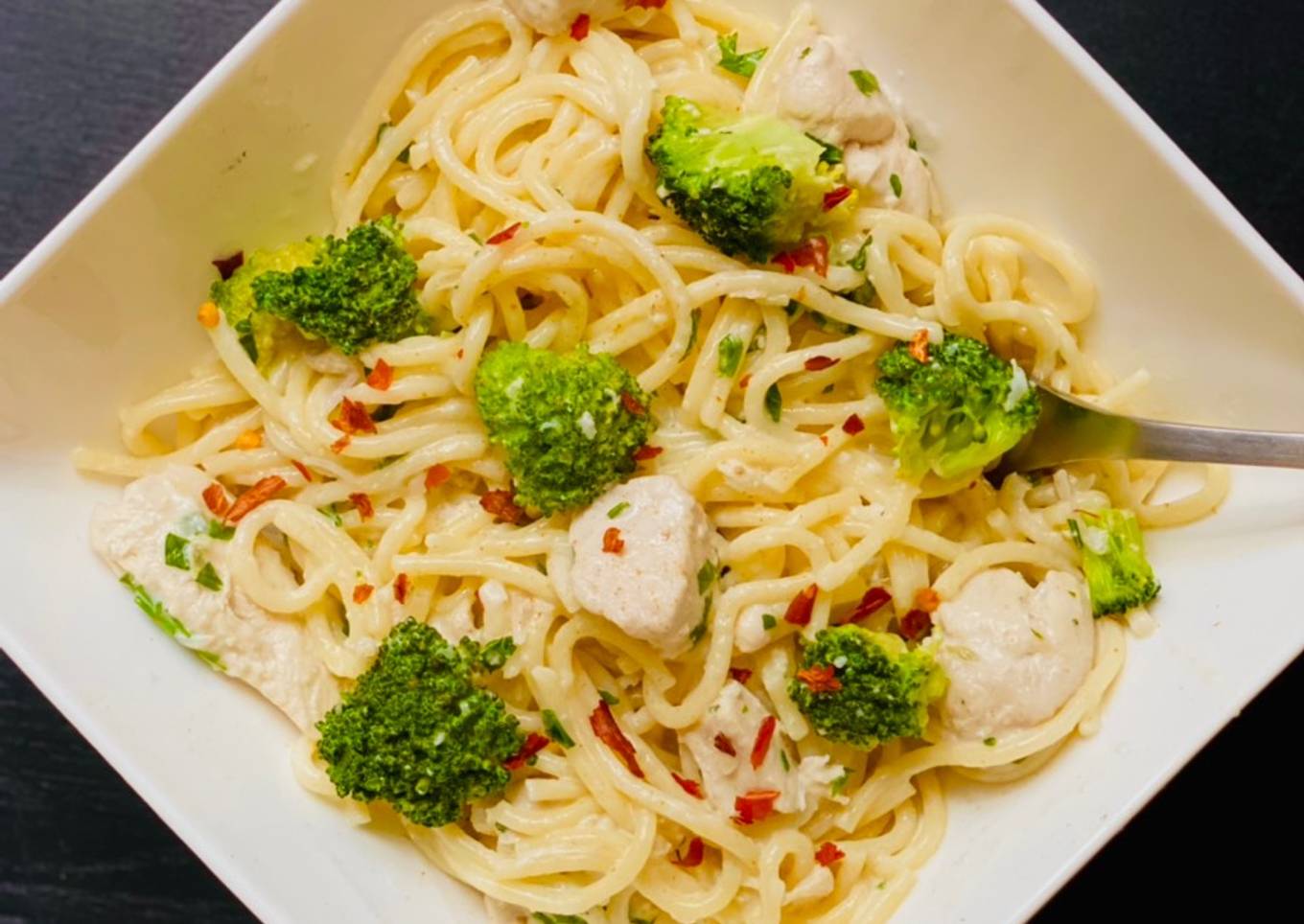 Creamy chicken spaghetti