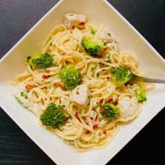 A picture of Creamy chicken spaghetti.