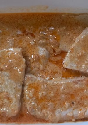 Una foto de 198. Filetes de lomo en salsa con sobrasada