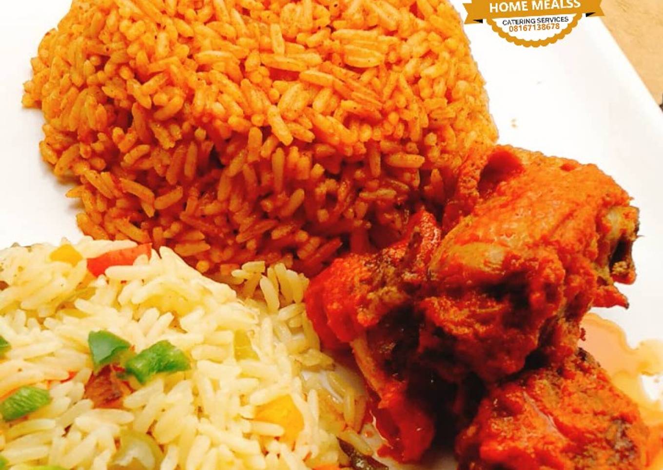 Party Jollof rice and fried rice