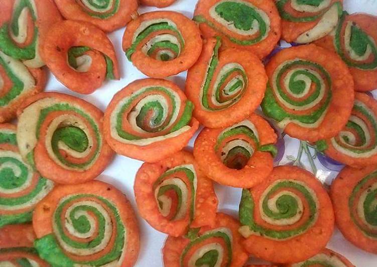 Simple Way to Make Homemade Swirl colourful masala mathri