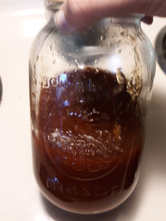 A picture of Honey bbq sauce.