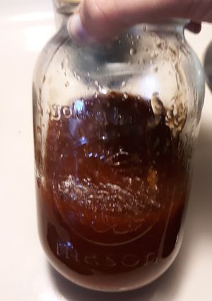 A picture of Honey bbq sauce.