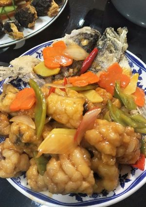 茄汁溜菊花球 的食譜成品照片