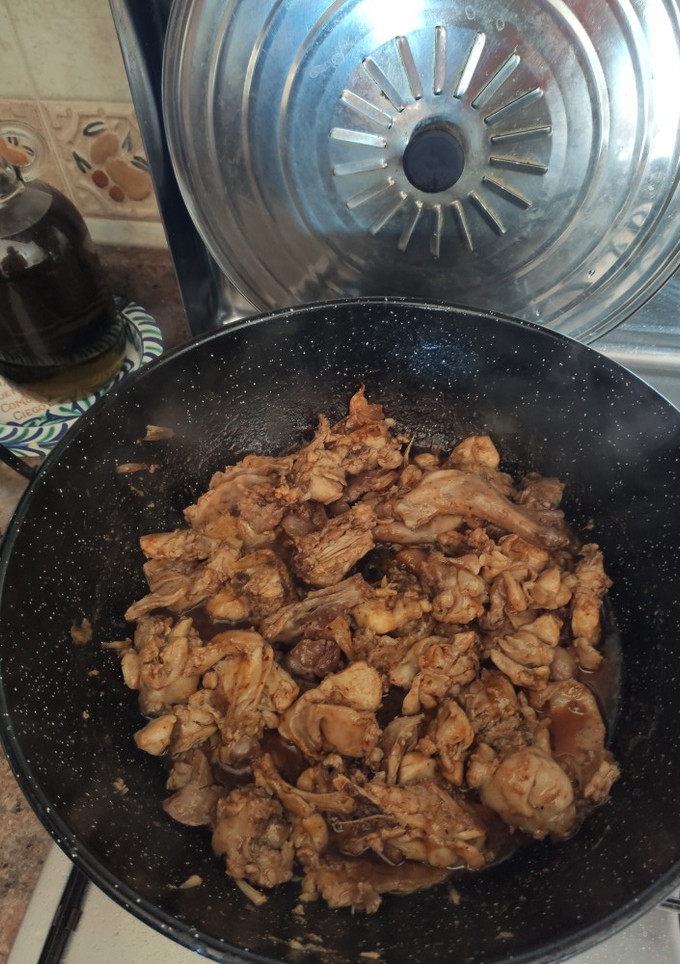Una foto de Fritada de conejo en salsa