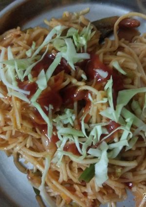 A picture of Schewan Hakka noodles homemade.