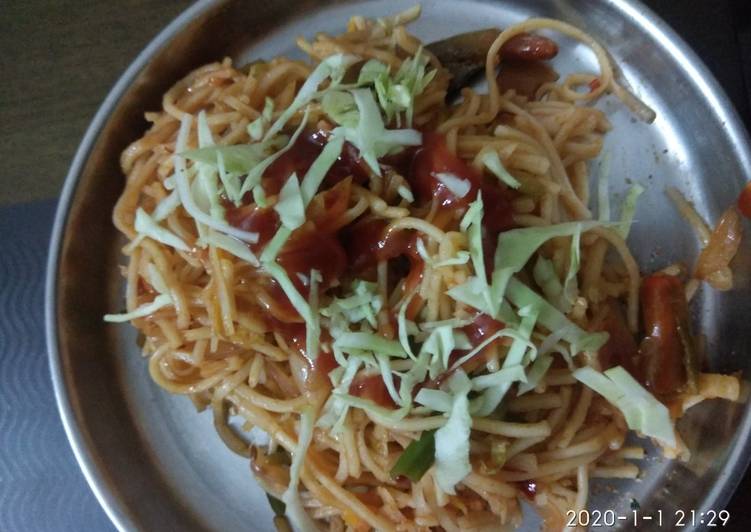 Steps to Prepare Any-night-of-the-week Schewan Hakka noodles homemade