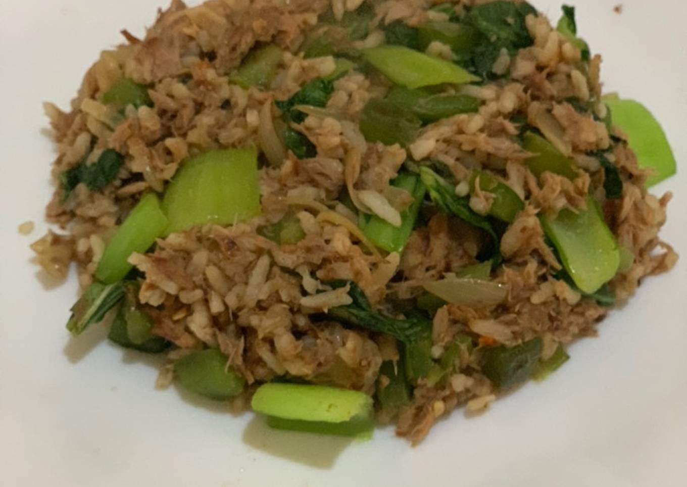 (Menu Diet) Nasi goreng tuna bokcoy