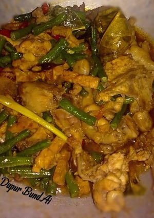 Foto resep Oseng kacang panjang campur tempe ayam