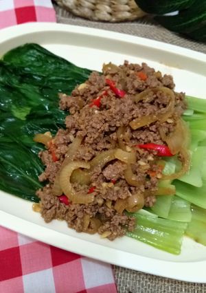 Foto resep 99. Pokcoy Siram Daging Cincang