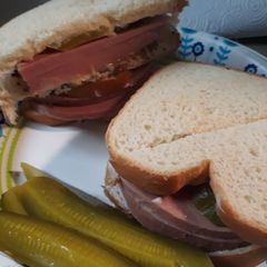 A picture of Boiled Bologna Sandwiches thick cut.