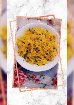 عکسی از دستور 🍗عدس پلو با مرغ ریش ریش🍗
