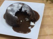 A picture of chocolate lava cake