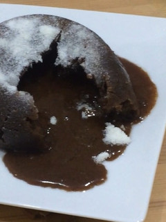 A picture of Chocolate molten lava cake 🍫🍰.