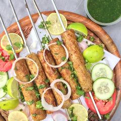 A picture of Seekh kebabs.