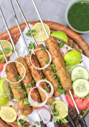 A picture of Seekh kebabs.
