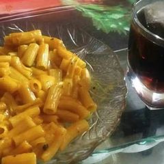 A picture of Red sauce pasta.