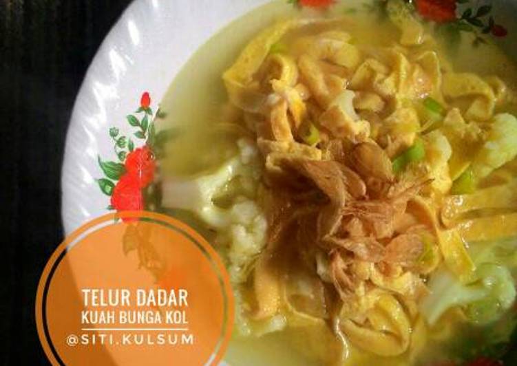Resep Telur dadar kuah bunga kol (menu DEBM), Bikin Ngiler