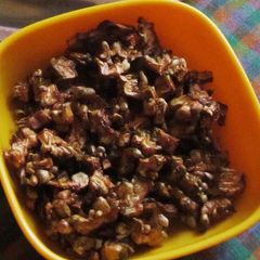 A picture of Pavakka varuval / Bitter gourd fry.