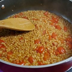 A picture of Israeli Couscous with Tomatoes.
