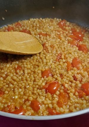 A picture of Israeli Couscous with Tomatoes.
