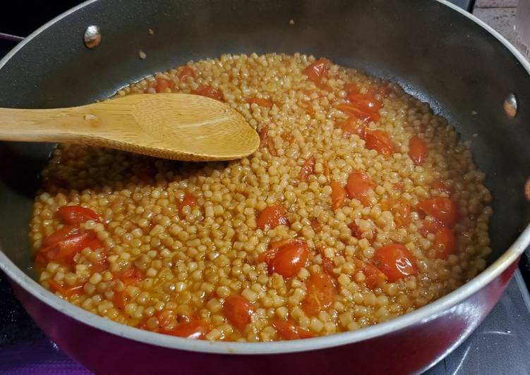 Steps to Prepare Any-night-of-the-week Israeli Couscous with Tomatoes