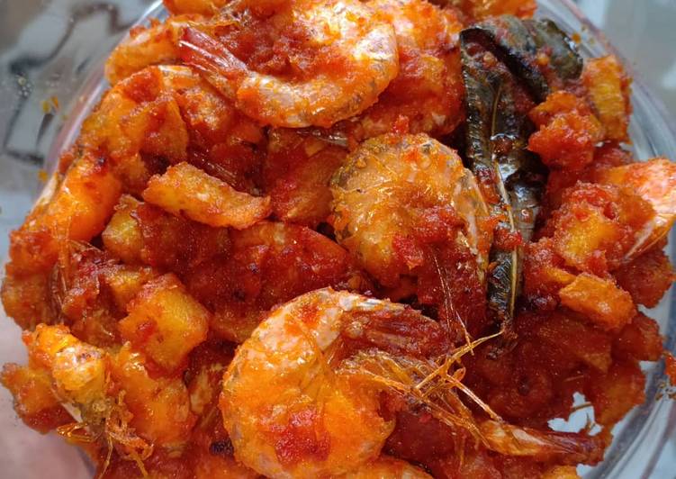 Resep Balado kentang udang, Lezat