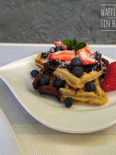 Una foto de Waffles marmolados sin harina de trigo