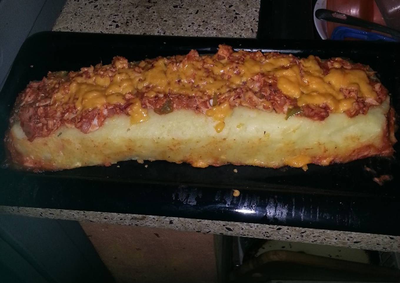 Brazo gitano de papa relleno de pollo