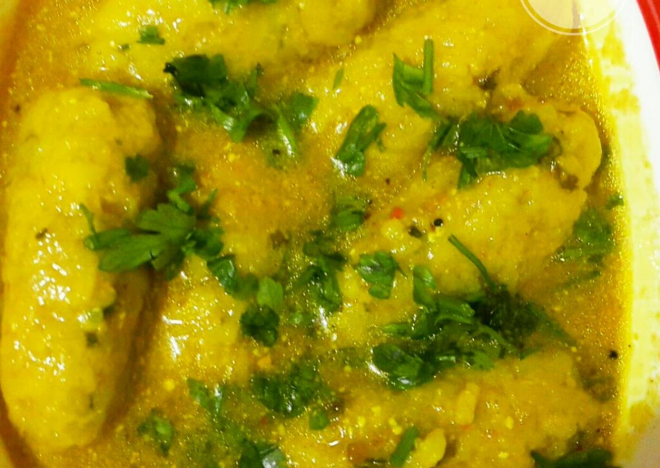Rice muthia in gravy