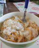 Tallarines con salsa carusso