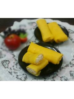 Hình của món Crepe nhân dừa sợi.