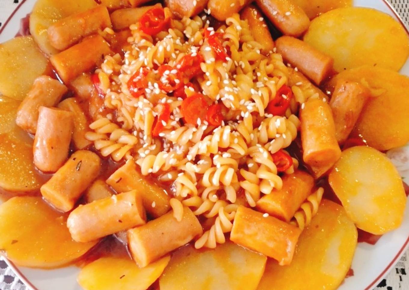 Sosis kentang bolognese