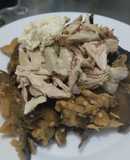 Berenjenas con pollo bbq🍗🍯🍆